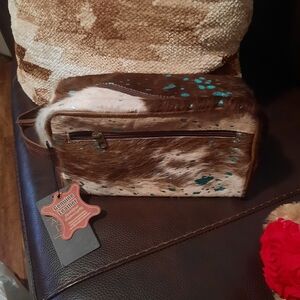 American Darling Brown and Teal Leather Pouch
